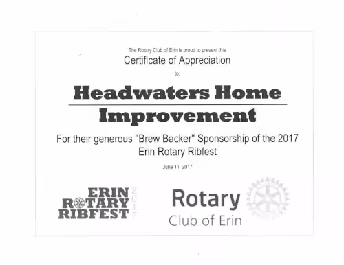 2017 rotary club certification of appreciation
