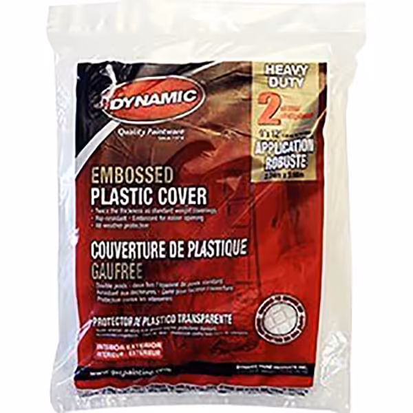 Dynamic 9' X 12' Embossed Plastic Drop Cloth ( 2 Mil )