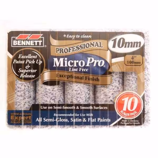 bennett microfibre paint rollers 4 inch pack of 10