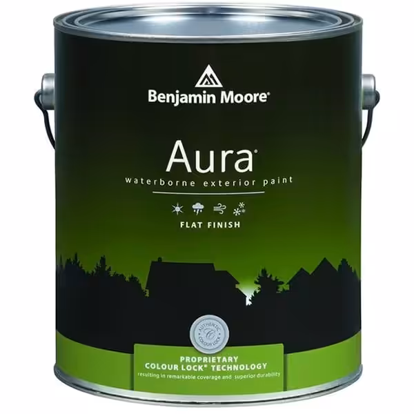 benjamin moore aura exterior flat sheen paint can