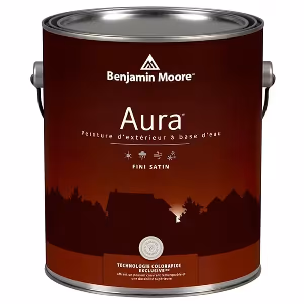 benjamin moore aura exterior satin sheen paint can