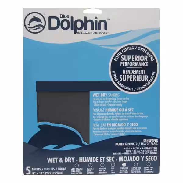 Dolphin Wet/Dry Silicone Sand Paper 320 grit 5 pk