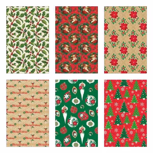 assorted styles of christmas wrapping paper