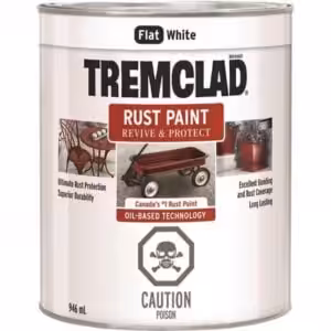 tremclad flat white quart can