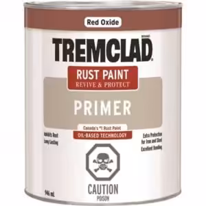tremclad red oxide quart can