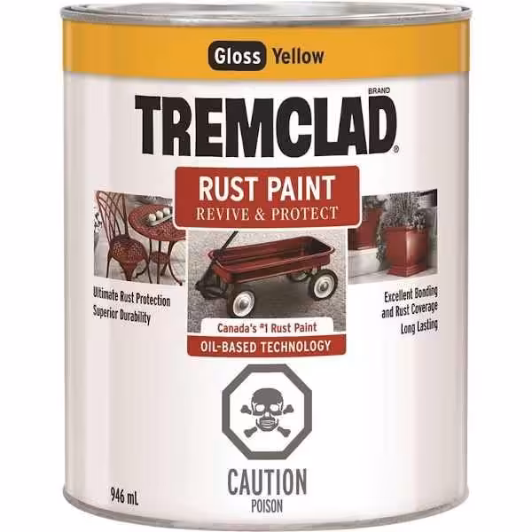 tremclad yellow gloss quart can