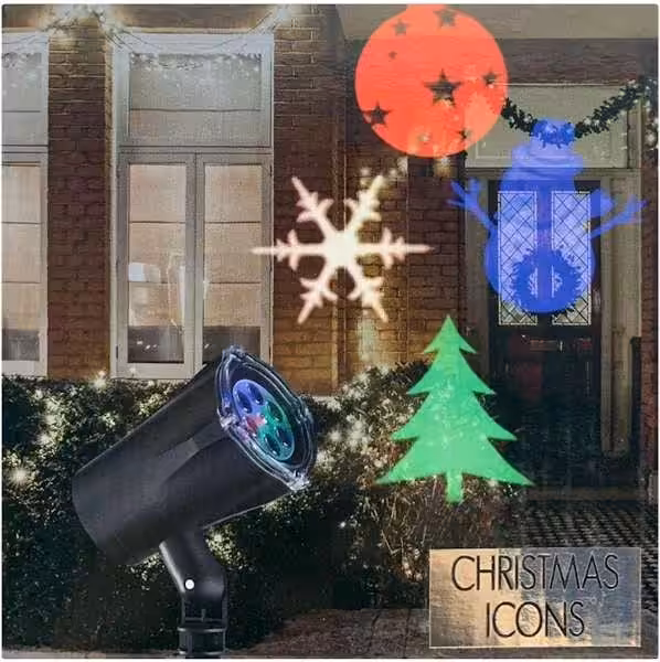 christmas motion projector with christmas icons