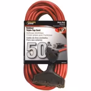 50 foot red outdoor electric extension cord