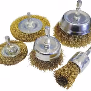 5 piece brass wire brush set