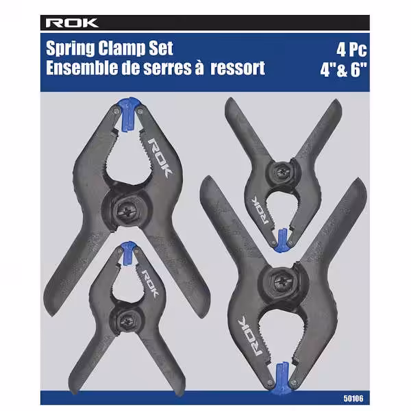 4 peice spring clamp set in packaging