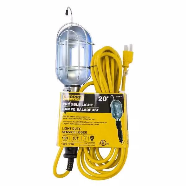 shopro brand trouble light with a 20' electrical cord