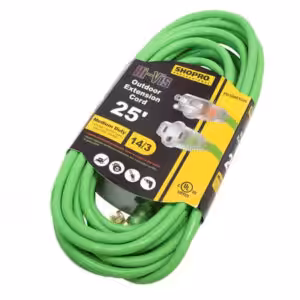 shopro brand high visibility green extension cordt