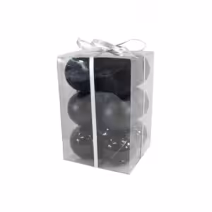 christmas balls 12 pcs black shiny and matt