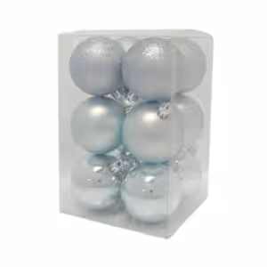 christmas balls 12 pcs cool blue shiny and matt