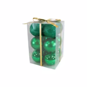 christmas balls 12 pcs green shiny and matt