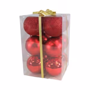 christmas balls 12 pcs red shiny and matt