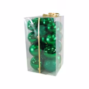 christmas balls 27 pcs 3 sizes green shiny and matt