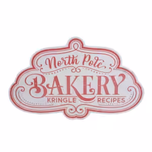 christmas decor metal wall sign north pole bakery