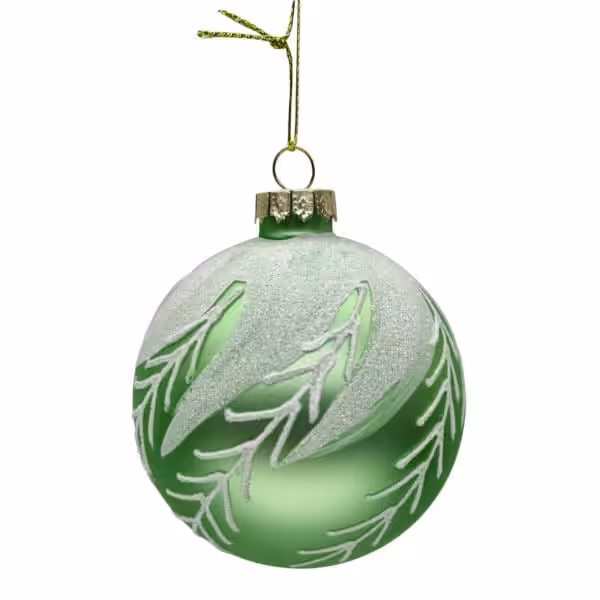 christmas glass ball sage with white branch