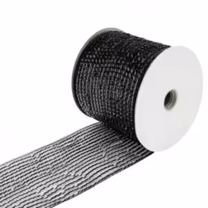 christmas mesh ribbon black sparkle