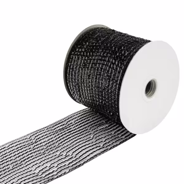christmas mesh ribbon black sparkle