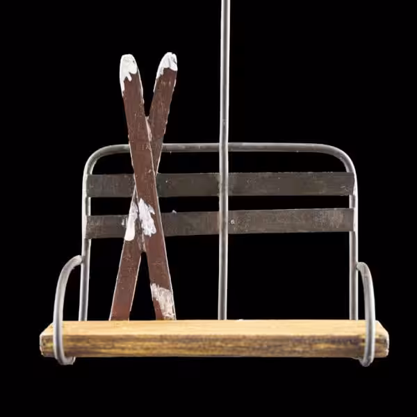 christmas ornament metal ski chair lift
