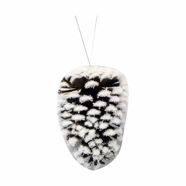 christmas ornament pinecone with snow