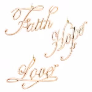 christmas ornament rose gold faith hope love