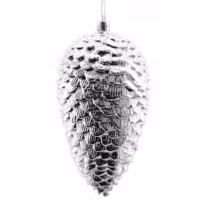 christmas pine cone silver