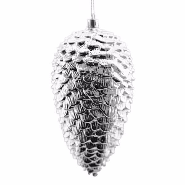 christmas pine cone silver