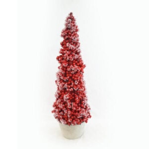 christmas table top tree frost red berry with pot
