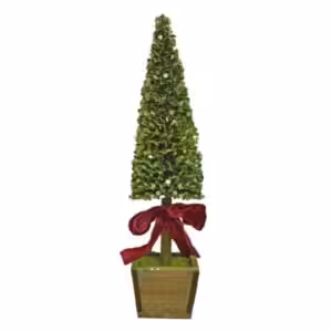 christmas table top tree mini leaf with wooden pot
