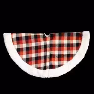 christmas tree mini skirt plaid with sherpa border