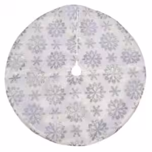 christmas tree mini skirt silver glitter snowflakes on sheer organza