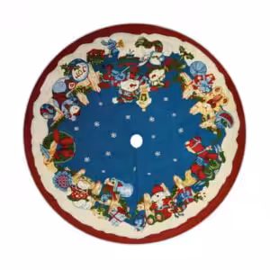 christmas tree skirt tapestry snowmen and toys design