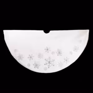 christmas tree skirt white with metallic applique