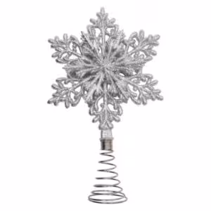 christmas tree topper silver snowflake