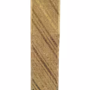 christmas wired ribbon copper with gold lines