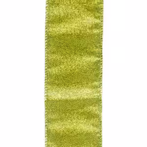 christmas wired ribbon green glitter look