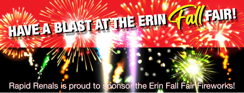 graphic showing fireworks and text have a blast at the fall fair