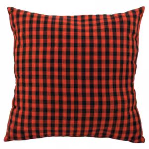 christmas decor cushion red and black check