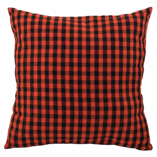 christmas decor cushion red and black check