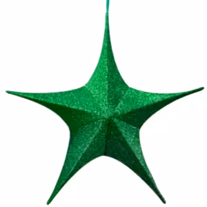 christmas decor folding shimmer star 32 inch green colour