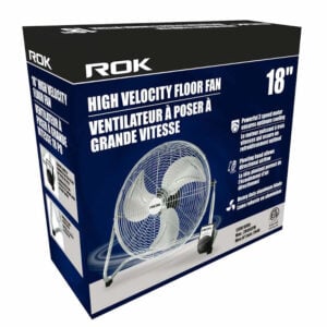 rok high velocity floor fan 18 inch in box