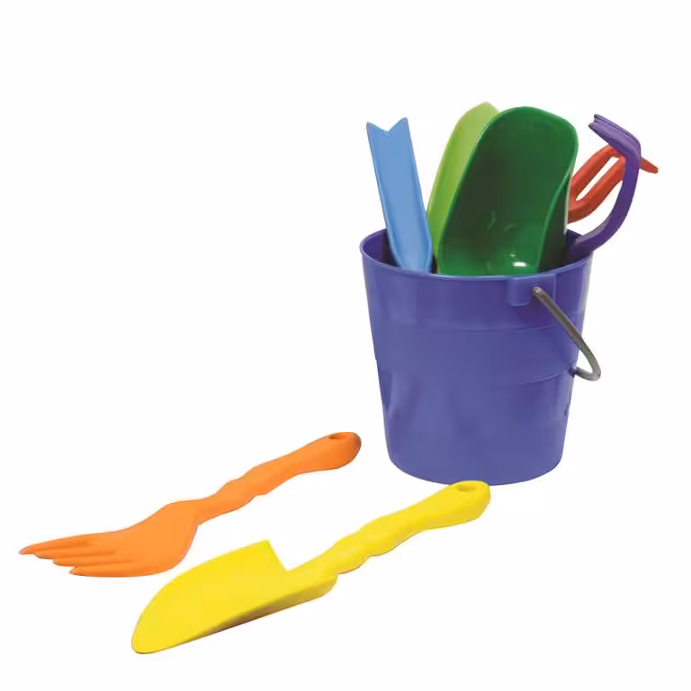 children's 8 piece garden tool set in various bright colours