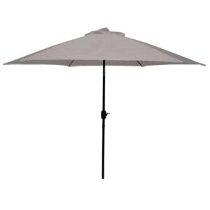 taupe umbrella on 9 foot aluminum pole