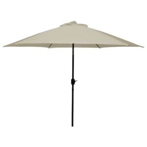 beige umbrella on 9 foot aluminum pole