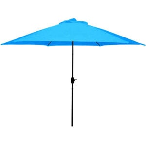 sky blue umbrella on 9 foot aluminum pole