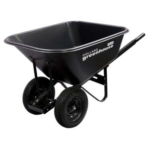 black 10 cubic foot poly tray wheelbarrow