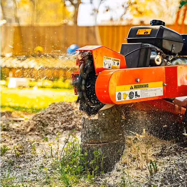 dk2 opg888e model stump grinder grinding through a tree stump